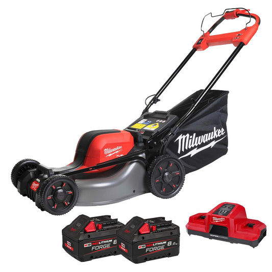 Milwaukee M18F2LM46-802 36V Fuel 46cm Brushless Self Propelled Lawn Mower with 2 x 8.0Ah Battery & Dual Bay Super Charger 4933499216