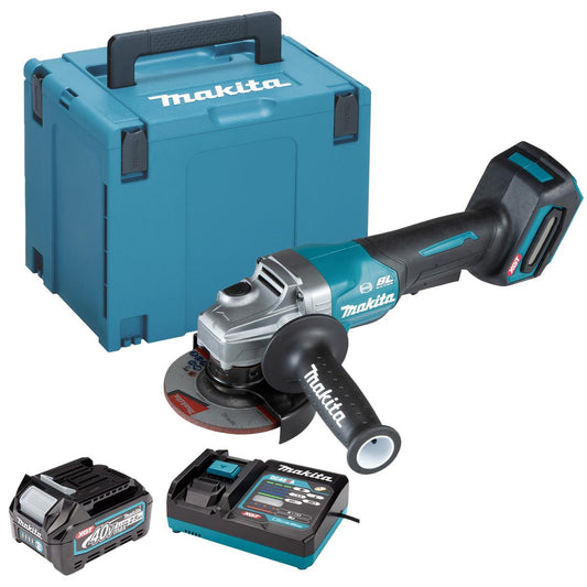 Makita GA012GZ01 40V Max XGT 115mm Brushless Angle Grinder with 2.5Ah Battery & Charger