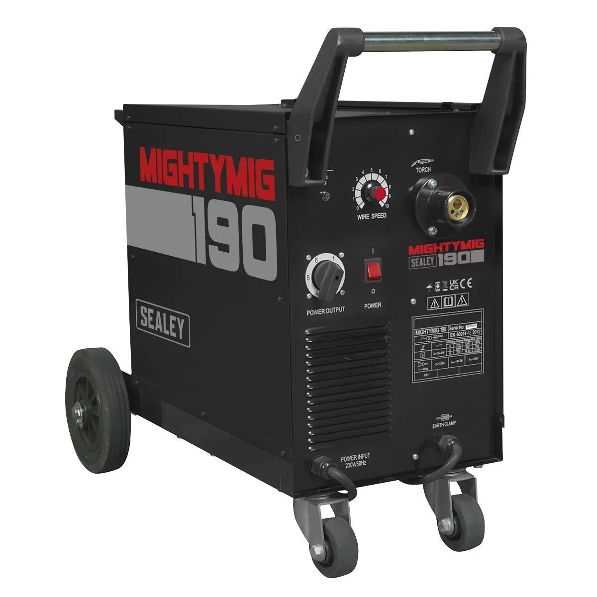 Sealey MIGHTYMIG190 Professional Gas/Gasless MIG Welder with Euro Torch 230V/190A