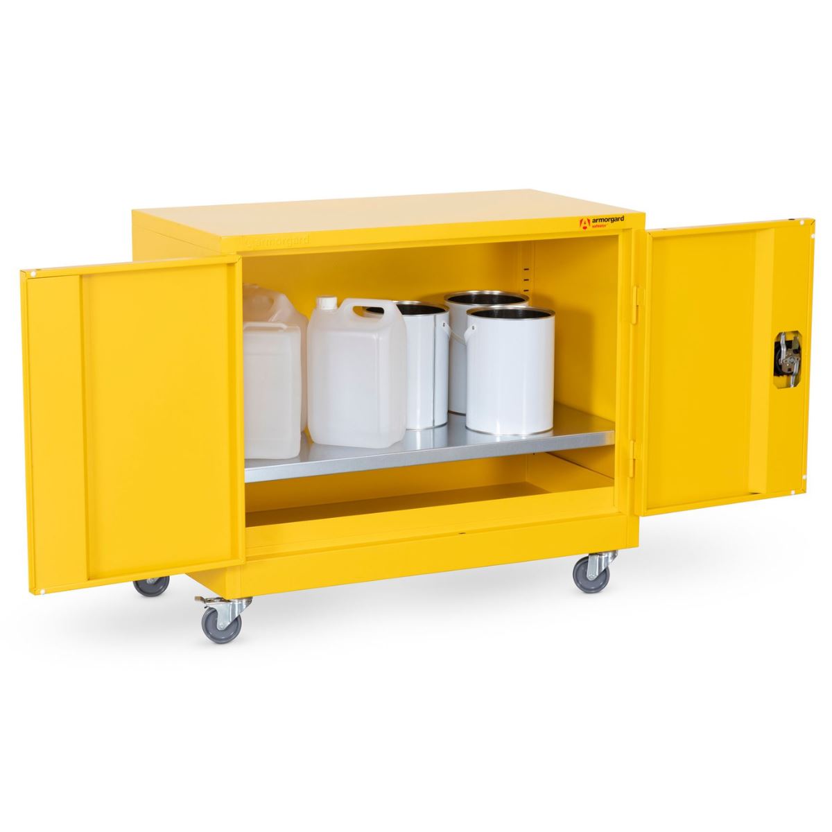 Armorgard HMC1 Safestor Hazardous Mobile Cupboard 900mm x 480mm x 810mm Secure Storage for Materials