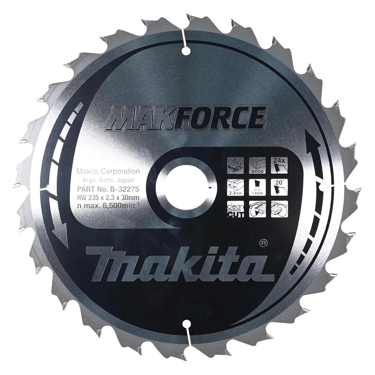 Makita B-32275 Makforce TCT Circular Saw Blade 235mm x 30mm x 24T