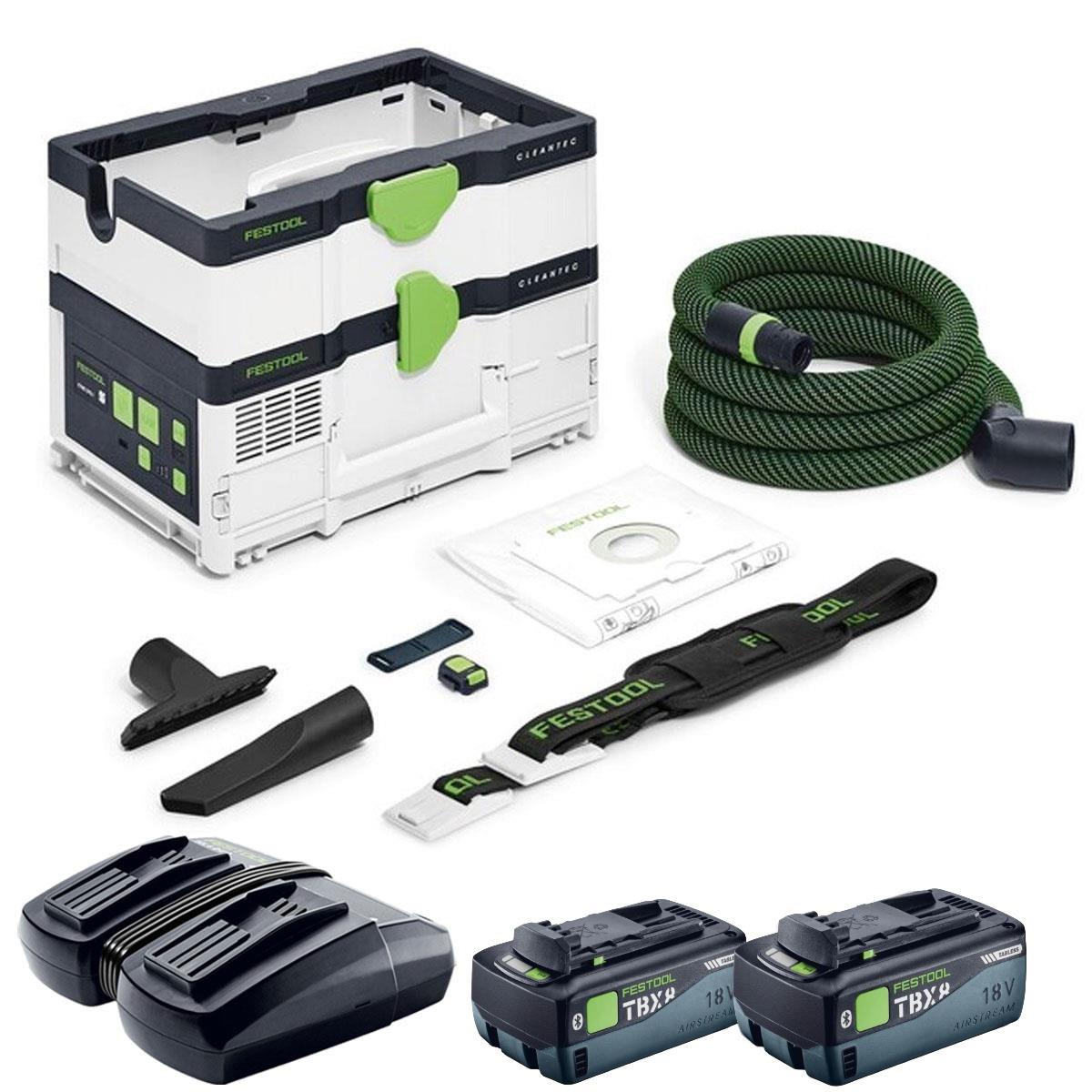Festool CLEANTEC CTMC SYS I-Basic 36V M-Class Mobile Dust Extractor 576933 with 2 x 8.0Ah Battery & Charger