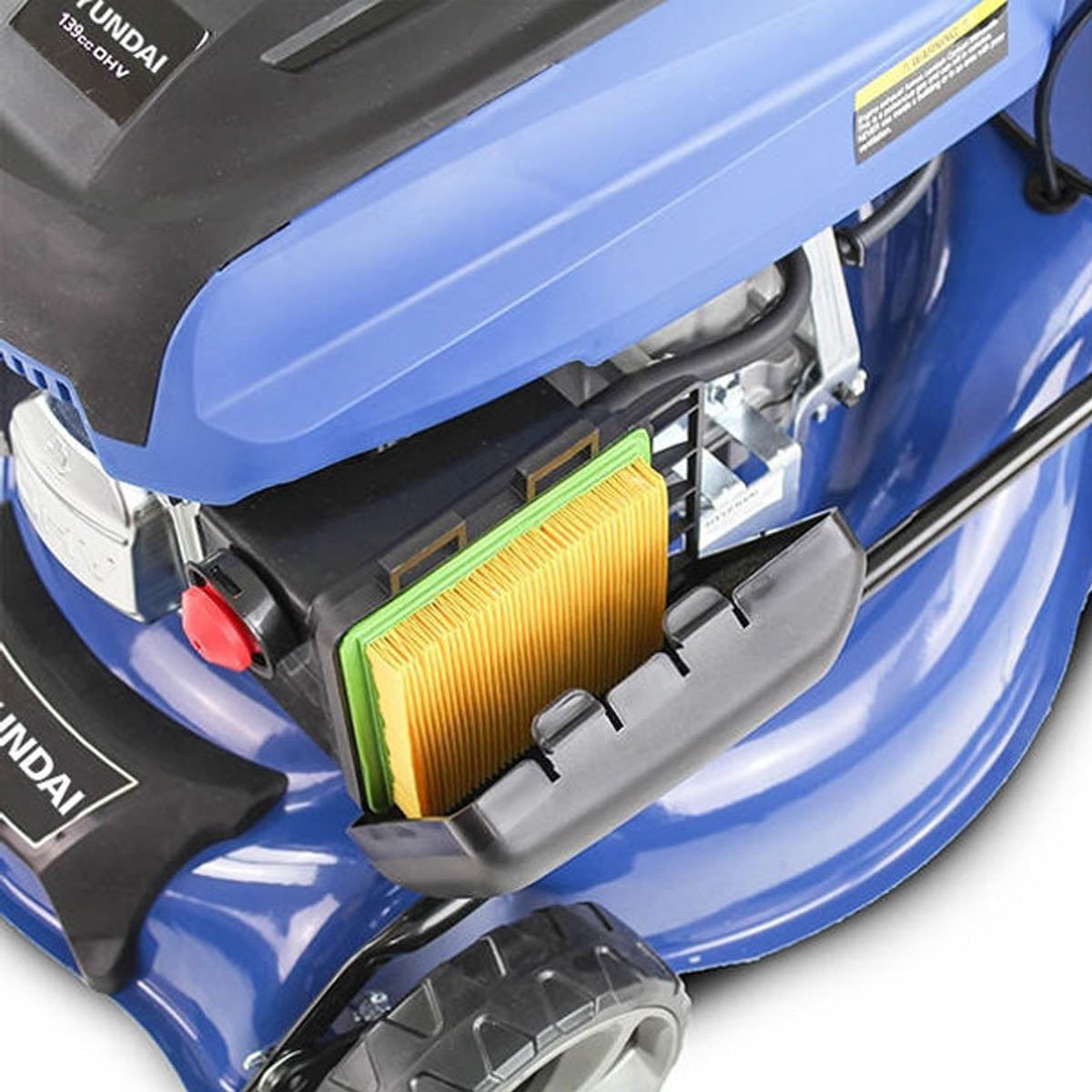 Hyundai HYM430SP 43cm Self-Propelled Petrol Lawnmower 139cc Engine, 25-75mm Cut & Rear Discharge