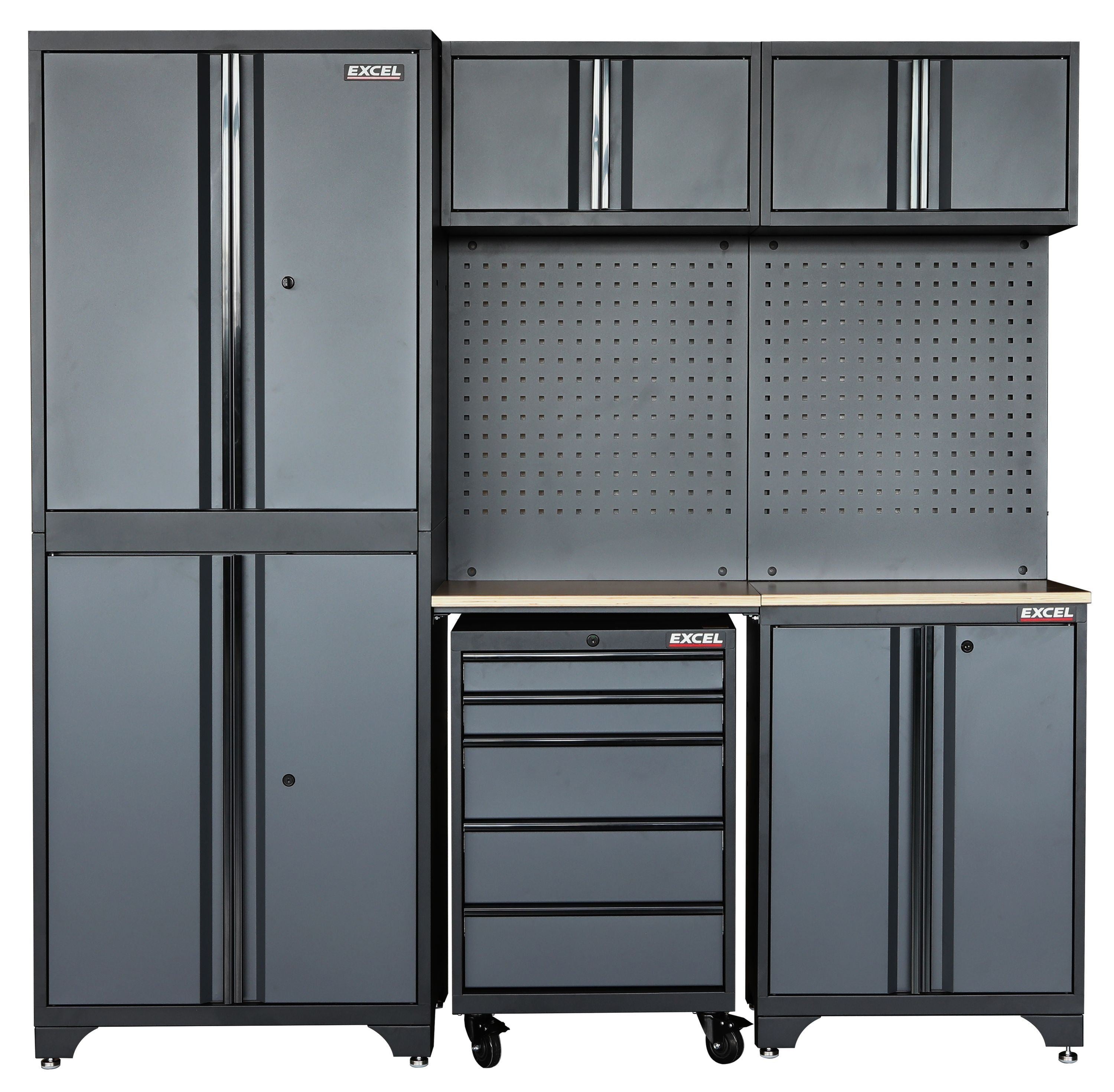 Excel 7-Piece Garage Storage Cabinet System with Worktop