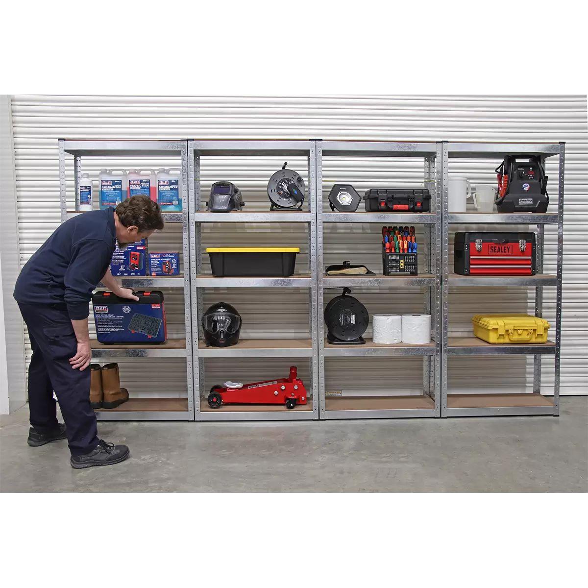 Sealey AP6150GSCOMBO Racking Unit 5 Shelf 150kg Capacity Per Level Set of 4