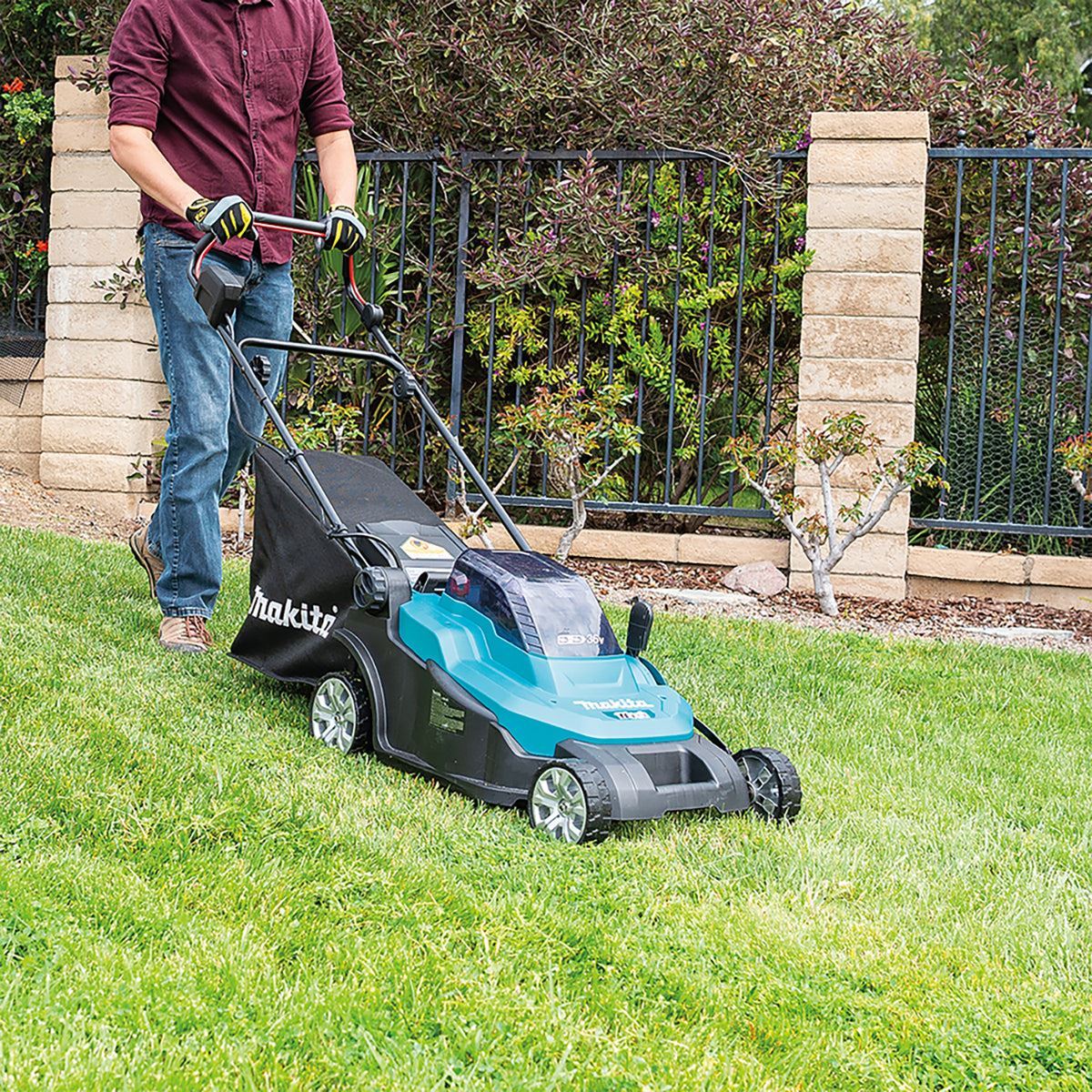 Makita DLM432PT2 36V LXT Cordless 43cm Lawn Mower With 2 x 5.0Ah Batteries & Charger