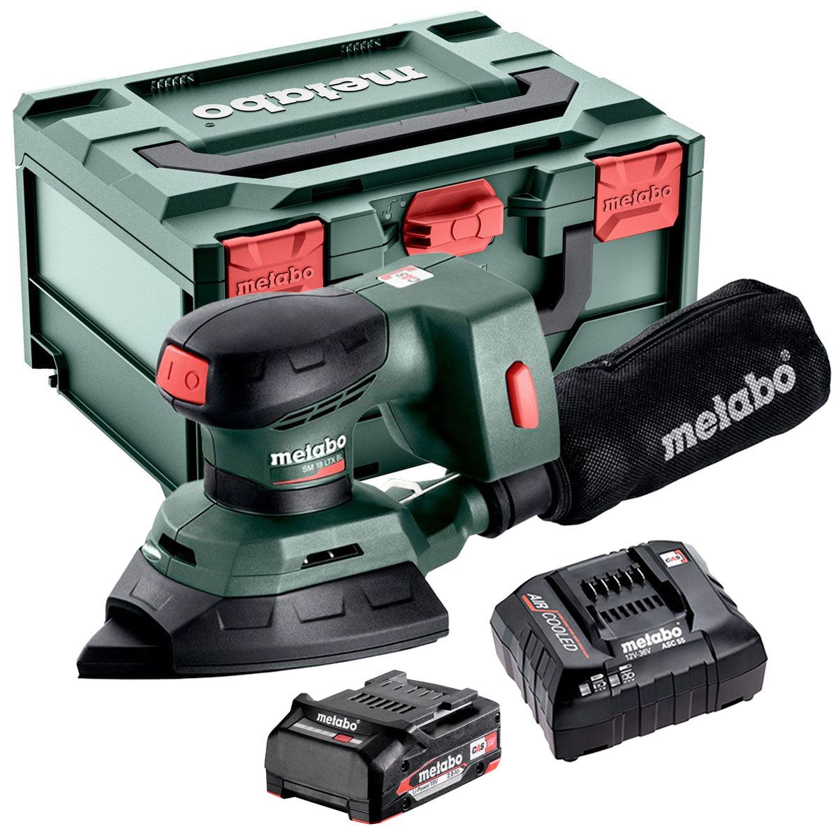 Metabo SM 18 LTX BL 18V Brushless Multi Sander with 1 x 2.0Ah Battery Charger & Metabox