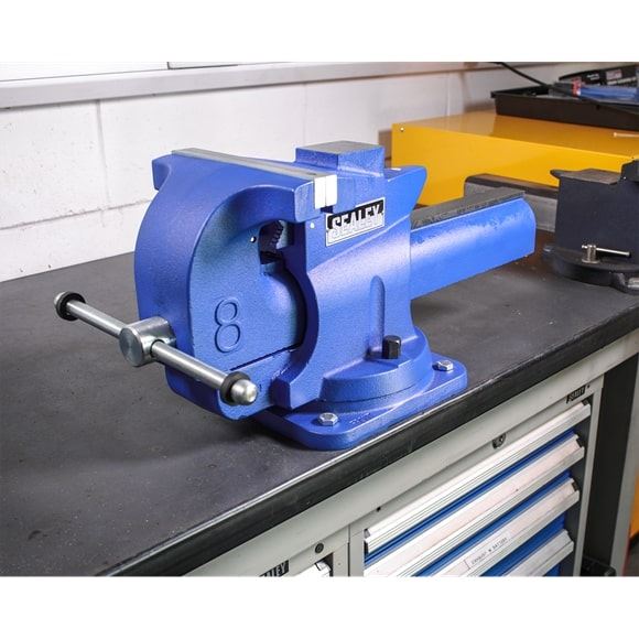 Sealey QAV200 Quick Action Swivel Base Cast Iron Vice 200mm