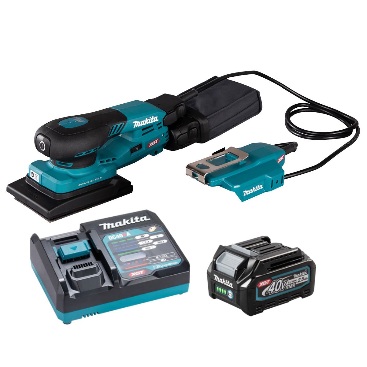 Makita BO005CGZ 40V XGT 80 x 130mm Brushless Orbital Sander with 1 x 2.5Ah Battery & Charger