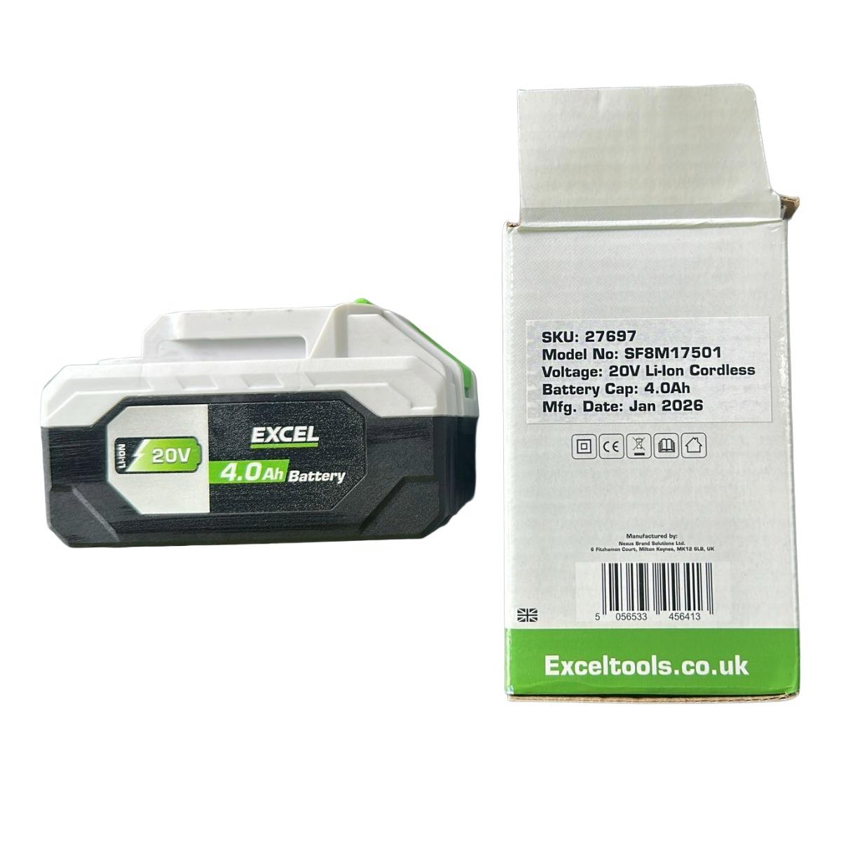 Excel 20V 4.0Ah Lithium-ion Battery Item Condition Used