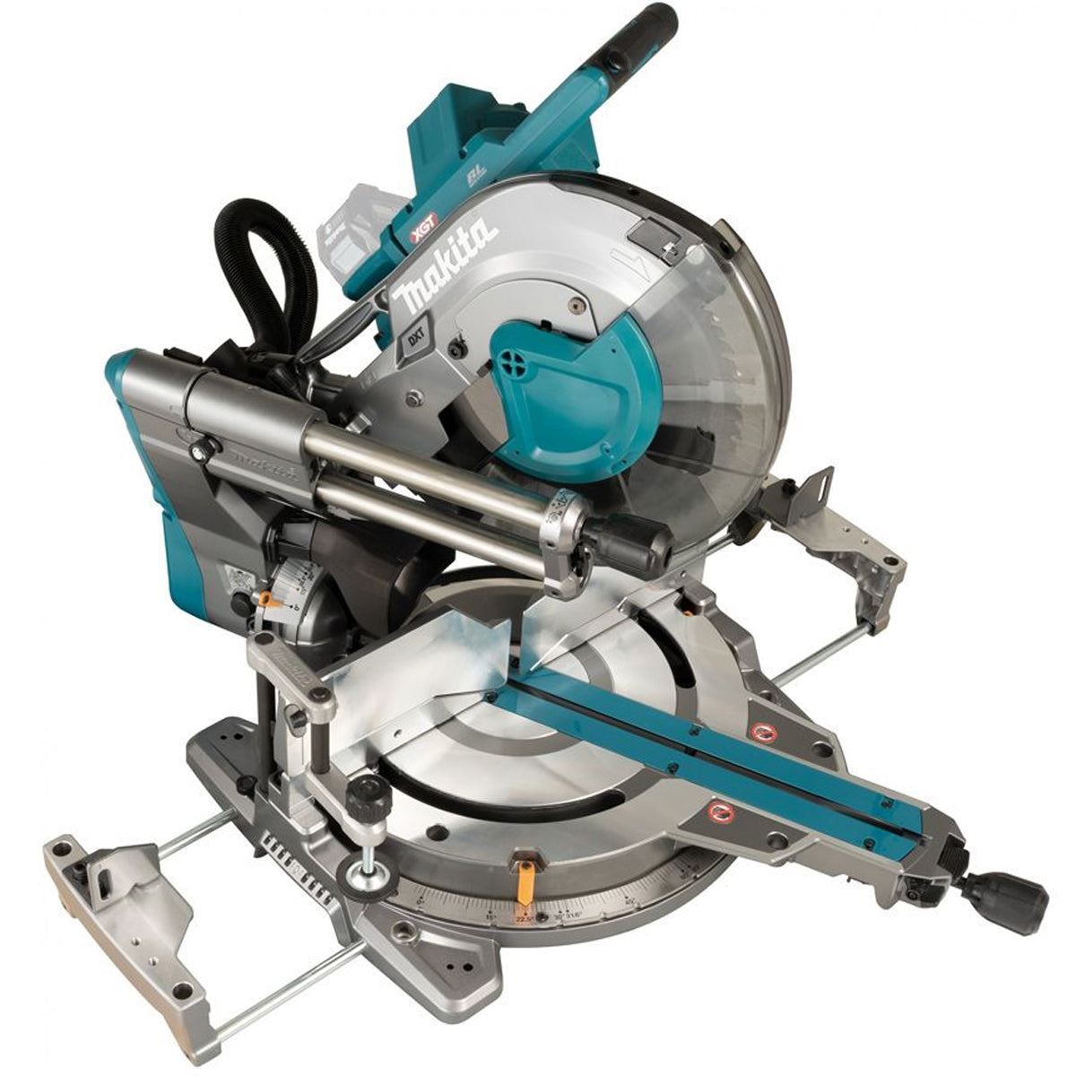 Makita LS003GD201 40V Max XGT Brushless Slide Mitre Saw With 2 x 2.5Ah Batteries, Charger & Adjustable Leg Stand