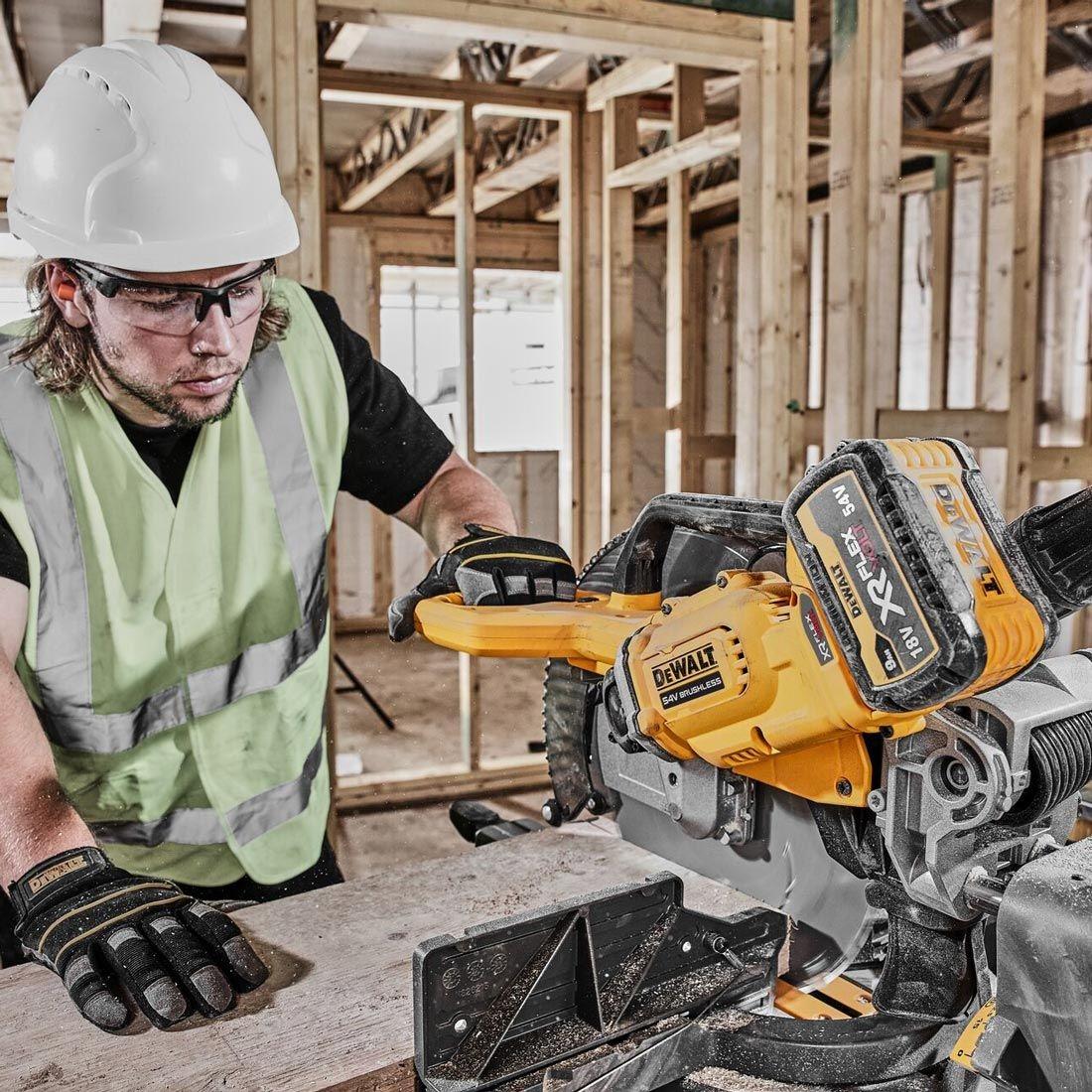 Dewalt DCS781N 54V XR Flexvolt Brushless 305mm Slide Mitre Saw Body Only Precision Cuts in Wood & Metal