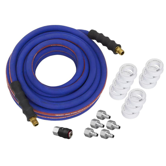 Sealey AHK05 Extra-Heavy-Duty High Flow Air Hose Kit with Couplings 15m x 13mm