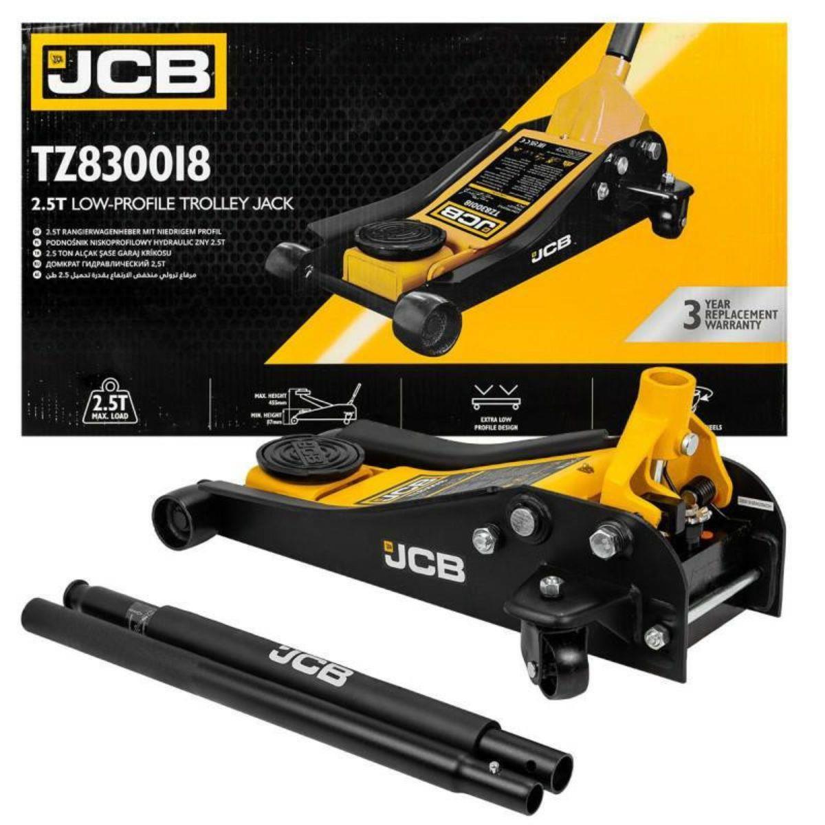 JCB-TZ830018 2.5 Tonne Low-Profile Hydraulic Trolley Jack