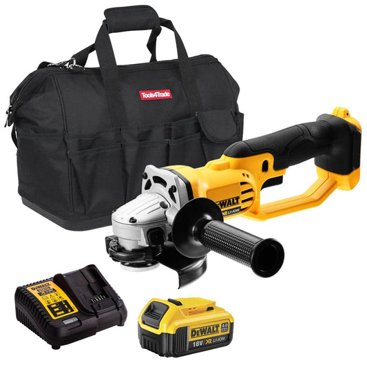 DeWalt DCG412N 18V 125mm Angle Grinder With 1 x 4.0Ah Battery Charger & Bag