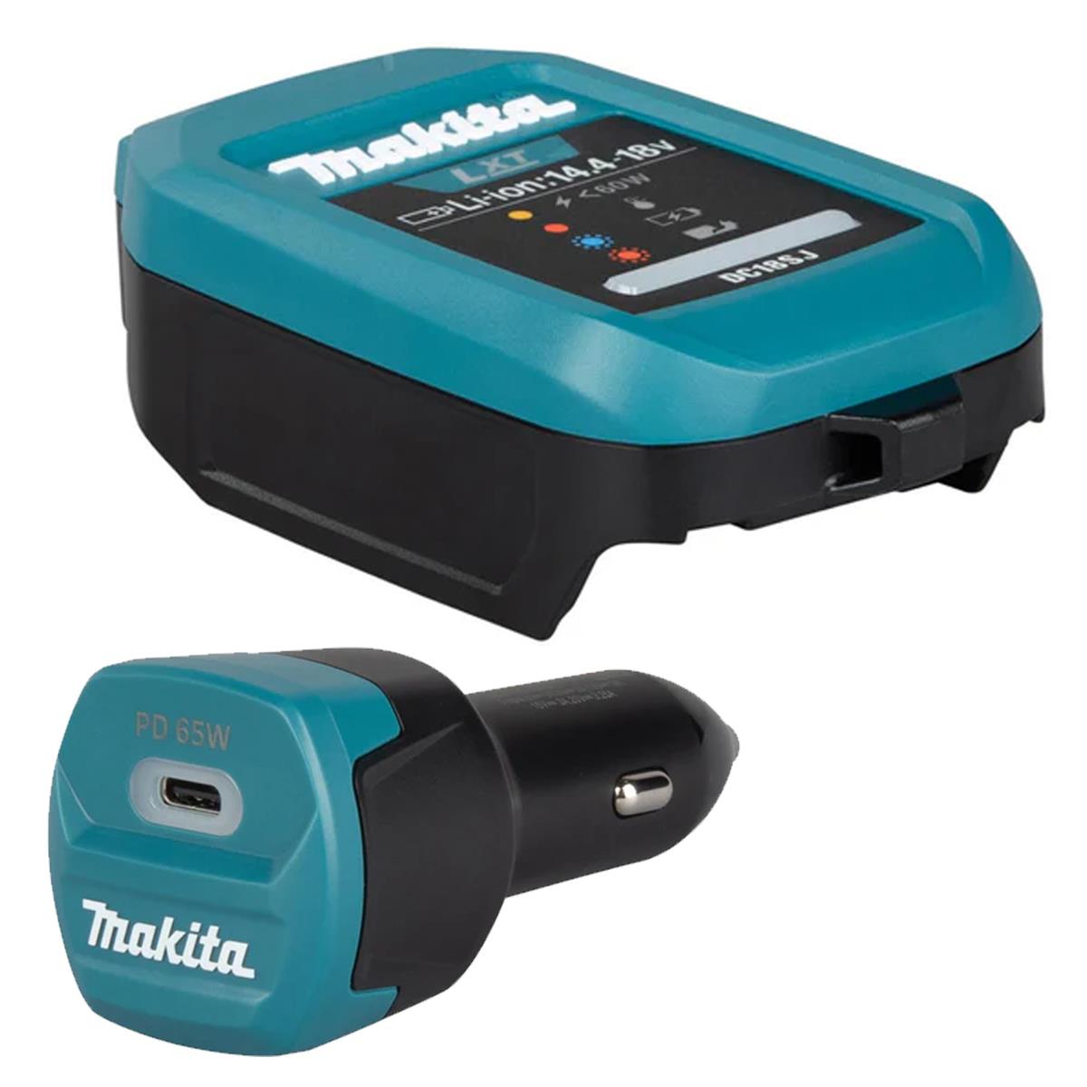 Makita ADP14 Car Cigarette Lighter Adapter 1916L7-8 with DC18SJ Battery Charger