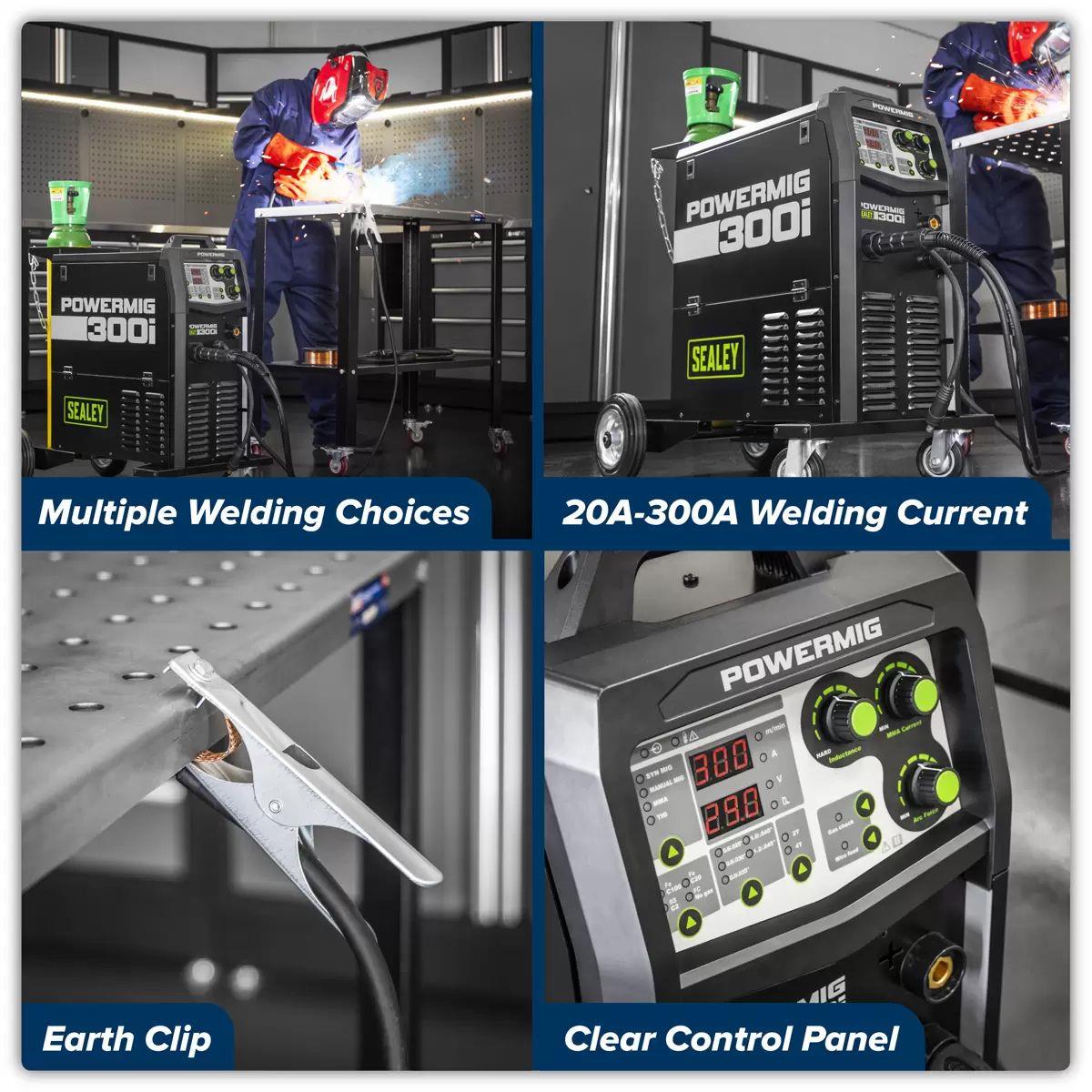 Sealey POWERMIG300i 300A Professional Gas/Gasless MIG/TIG/MMA Inverter Welder 400V/3ph