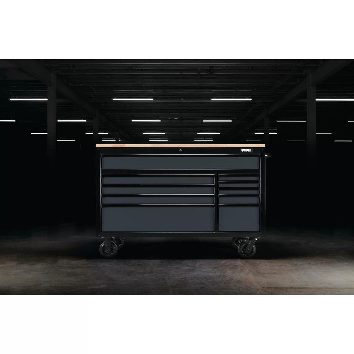Draper B100-56G/FSC BUNKER 10 Drawer Workbench Roller Tool Cabinet, 56 Inch Grey 27220