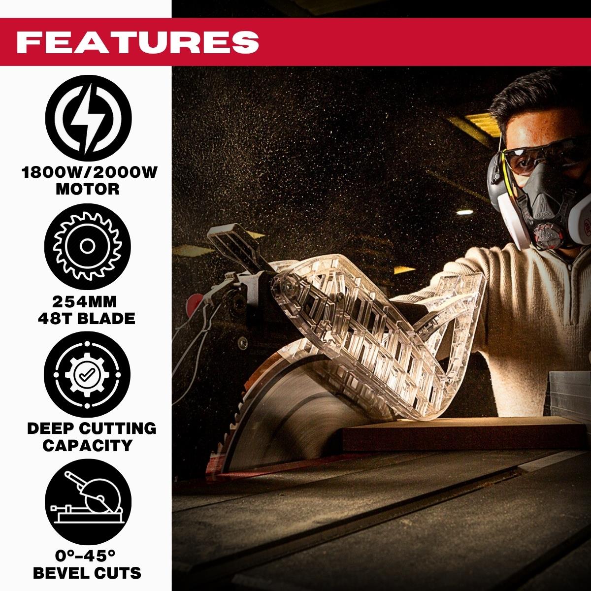 Excel 254mm Extendable Table Saw 240V/1800W