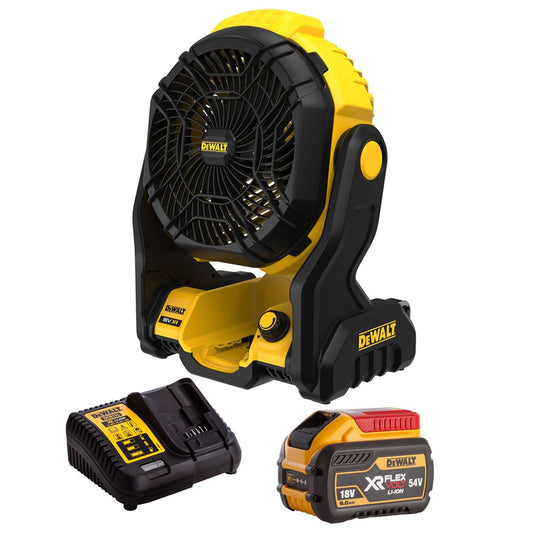 Dewalt DCE512N 18V XR Cordless Jobsite Fan with 1 x 9.0Ah Battery & Charger