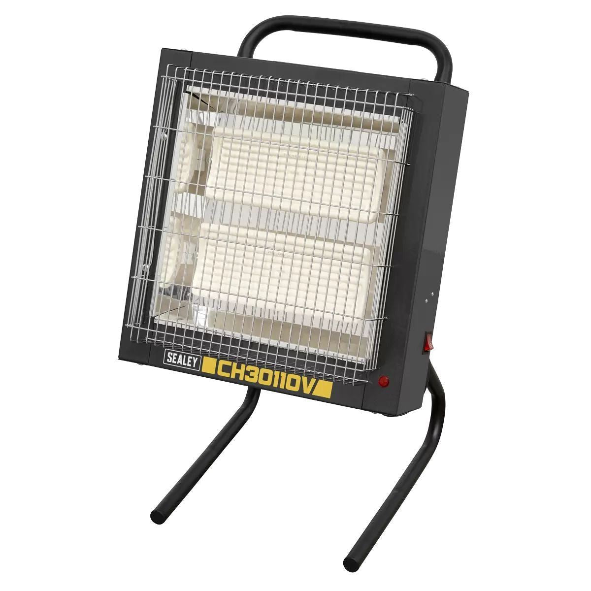 Sealey CH30110V 1.2/2.4kW Ceramic Heater Portable, Efficient Heating for Home & Office Use 110V