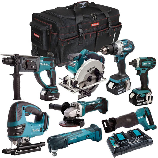 Makita 18V 8 Piece Power Tool Kit with 3 x 5.0Ah Battery & Charger T4TKIT-4321