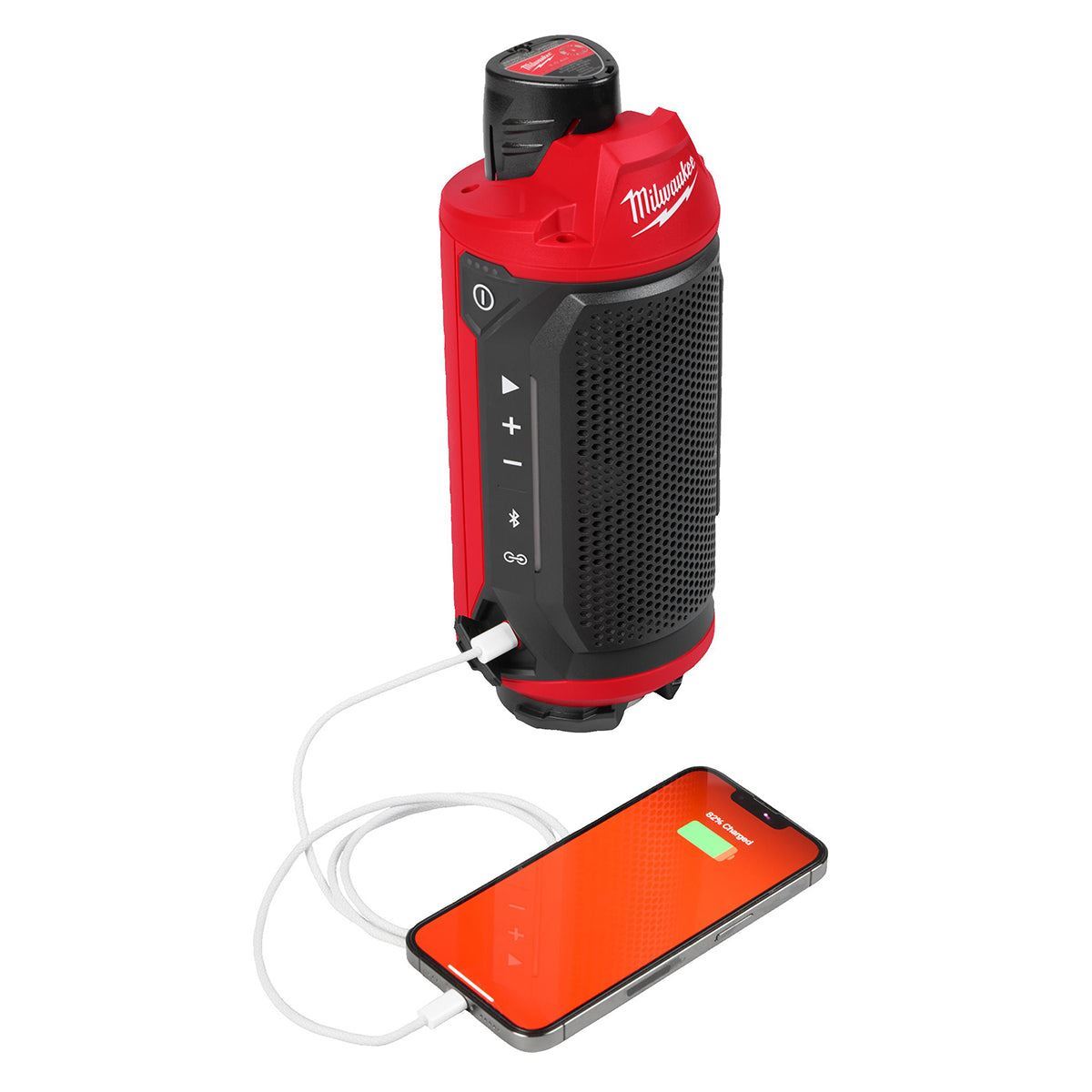 Milwaukee M12SPEJSG2-0 12V Bluetooth Jobsite Speaker with 1 x 2.5Ah Battery & Charger