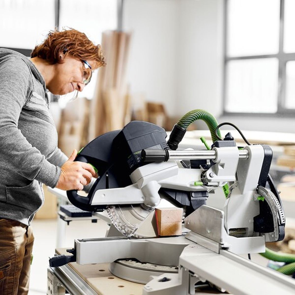 Festool KAPEX KS 120 REB 230V GB 260mm Sliding Compound Mitre Saw - 575304 With SYS-AIR M Air purifier 577785