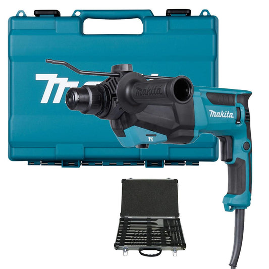 Makita HR2670/1 26mm SDS+ Rotary Hammer Drill With D-21200 17 Piece Drill Bit Set