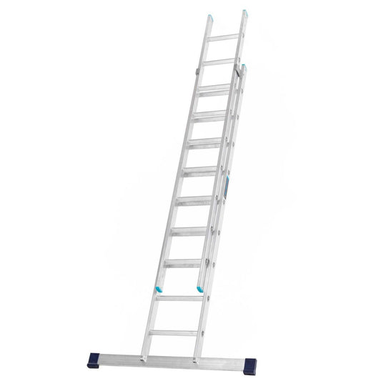 TB Davies 2.5m Aluminium Professional Double Extension Ladder, Sturdy & Lightweight 1102-030