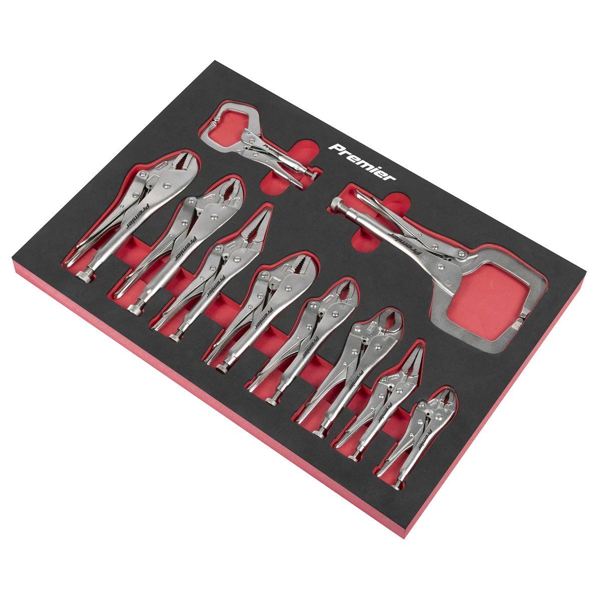 Sealey AK6802 Premier Locking Pliers Set with Tool Tray 10pc