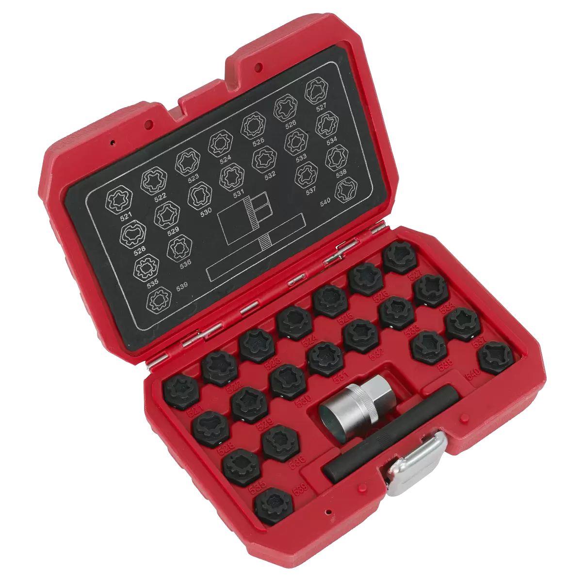 Sealey SX220 Locking Wheel Nut Key Set for VAG 22pc
