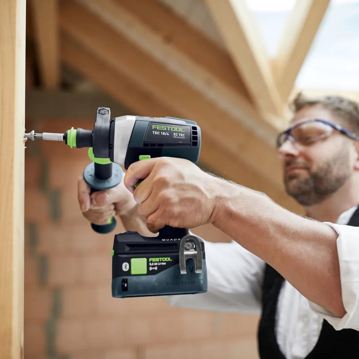 Festool TDC 18/4-Basic QUADRIVE 18V Brushless Drill Driver Body Only In Systainer - 577223