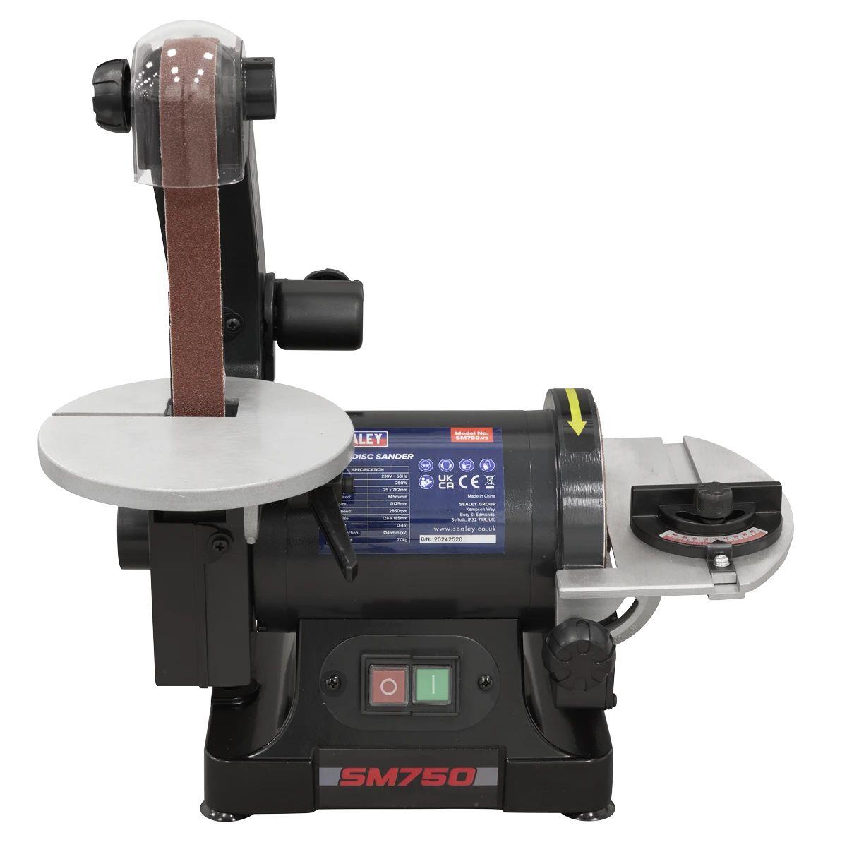 Sealey SM750 Belt/Disc Sander 25 x 762mm/125mm 230V/250W
