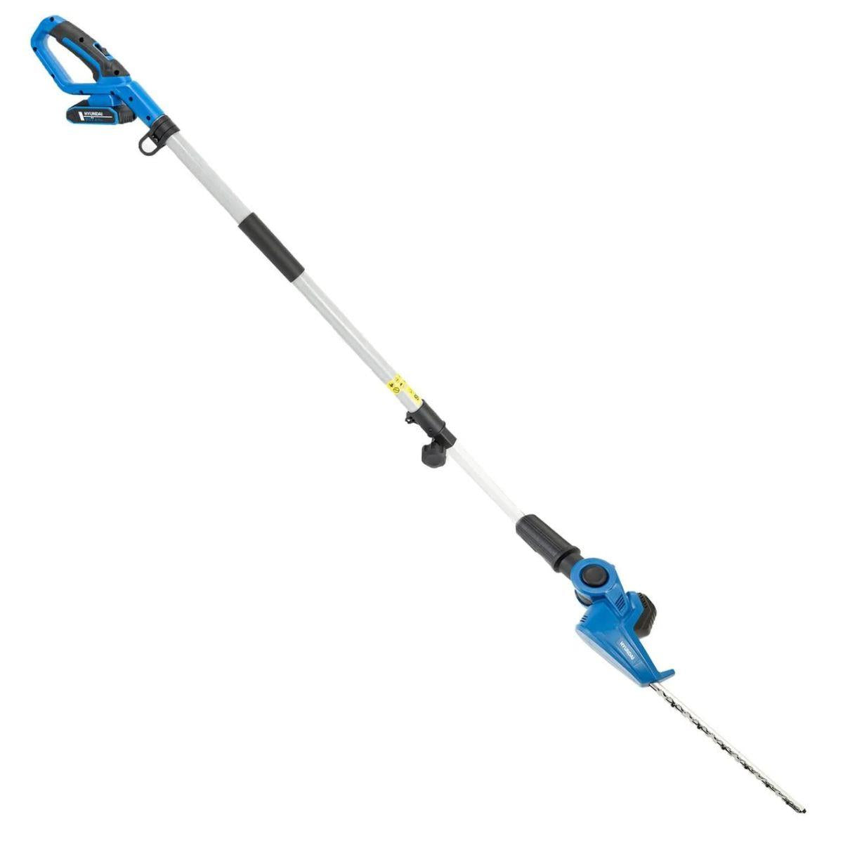 Hyundai HY20CPHT 20V 450mm Cordless Long Reach Pole Hedge Trimmer, 2.6m Long Reach with 2.0Ah li-ion Battery & Charger