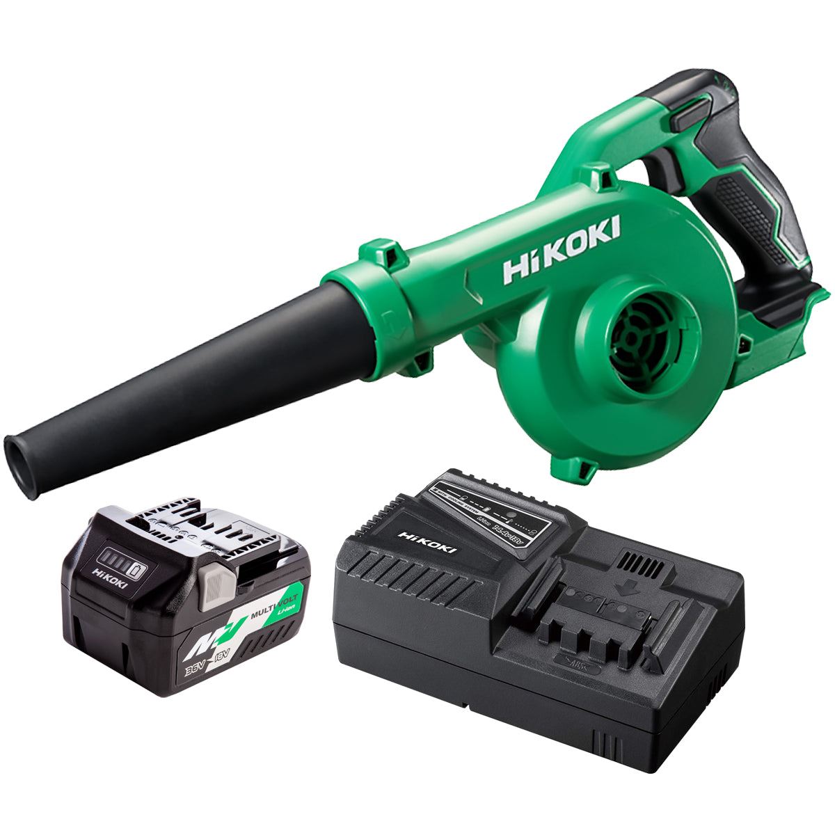 Hikoki RB18DCW4Z 18V Blower with 1 x 2.5Ah/5.0Ah Battery & Charger