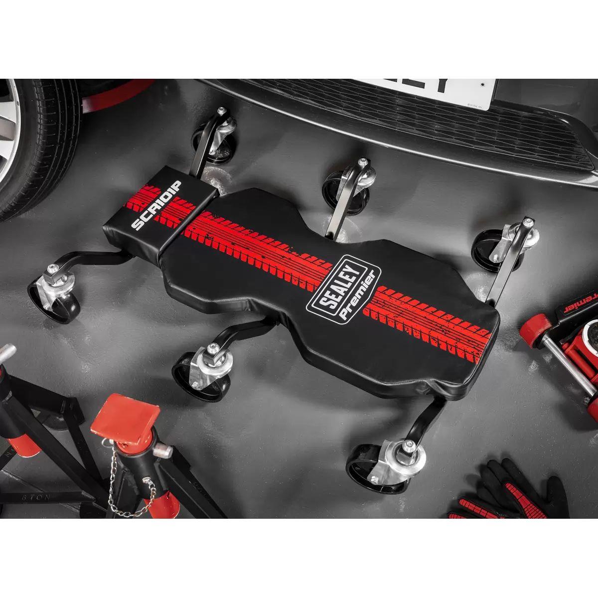 Sealey SCR101P Steel Creeper with 6 Rough Ground 5 Inch Wheels & Headrest