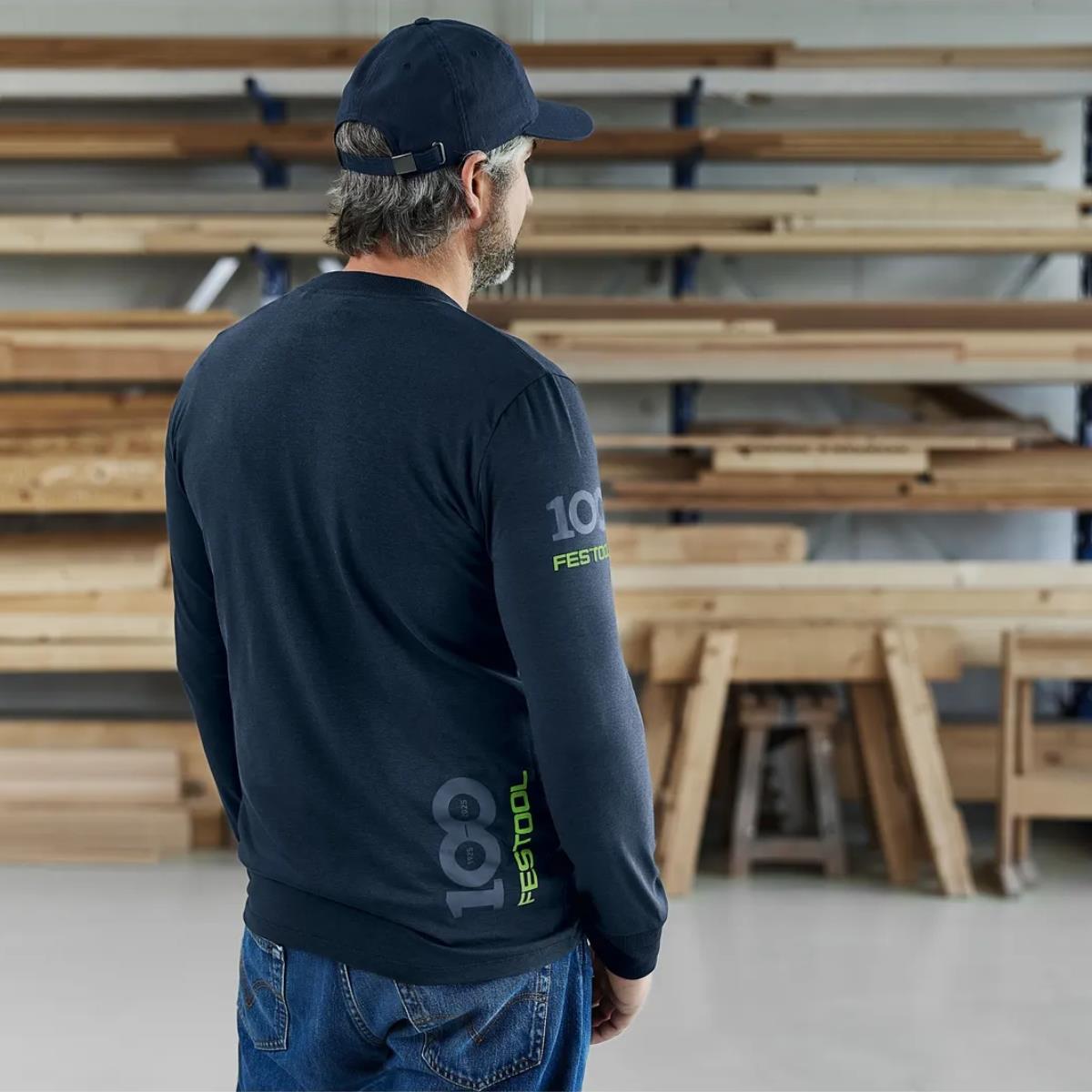 Festool LS-FT1 100Y Men's Long-Sleeved T-Shirt Navy Extra Large Size ( XL ) - 578390