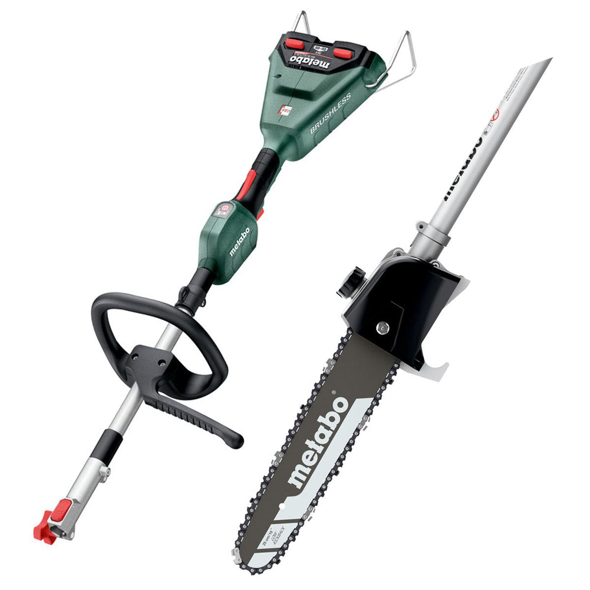 Metabo MA 36-18 LTX BL Q 36V Brushless Split Shaft Multi Tool with Telescopic Pole Chainsaw Attachment