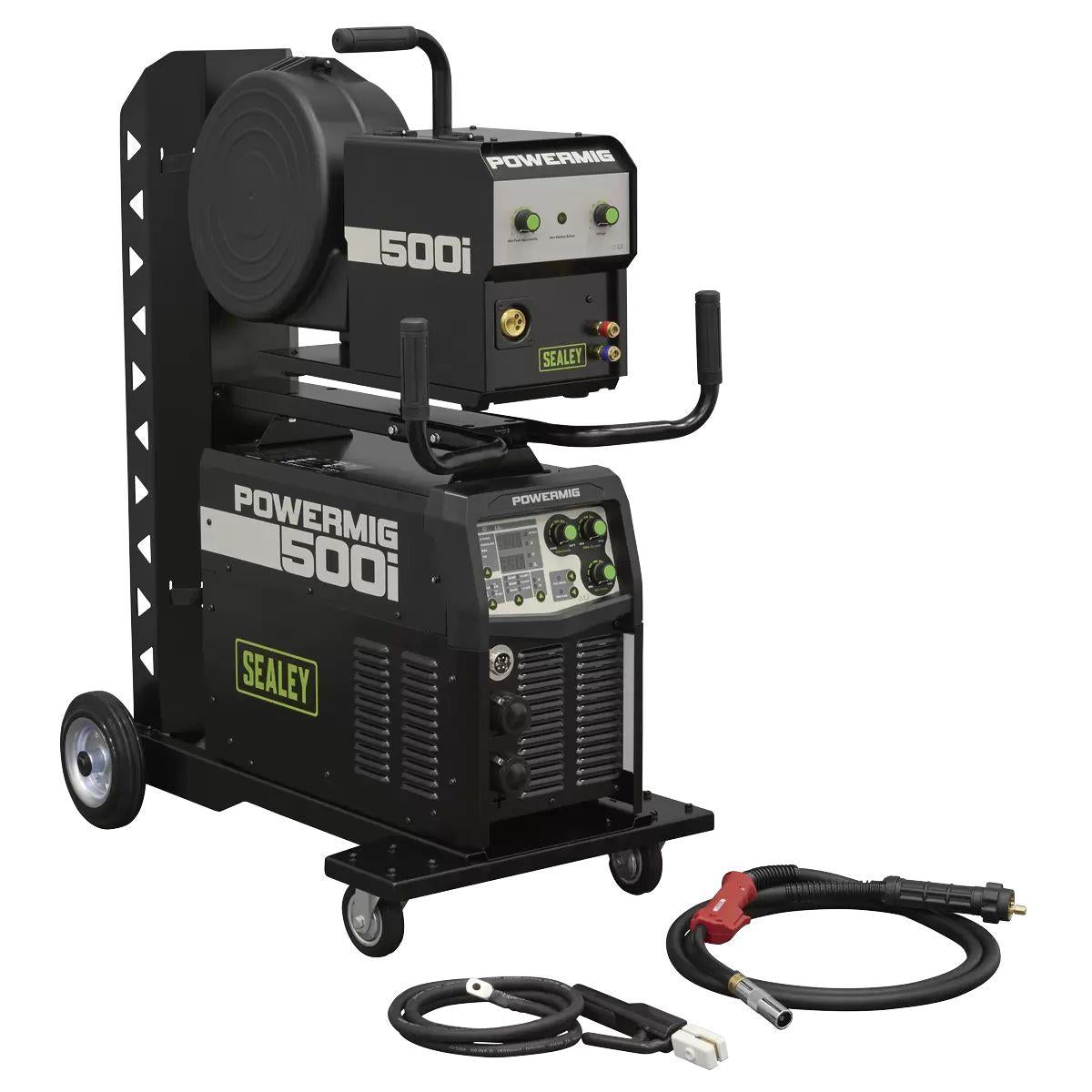 Sealey POWERMIG500i 500A Professional Gas/Gasless MIG/TIG/MMA Inverter Welder With Portable Wire Feeder 400V/3ph