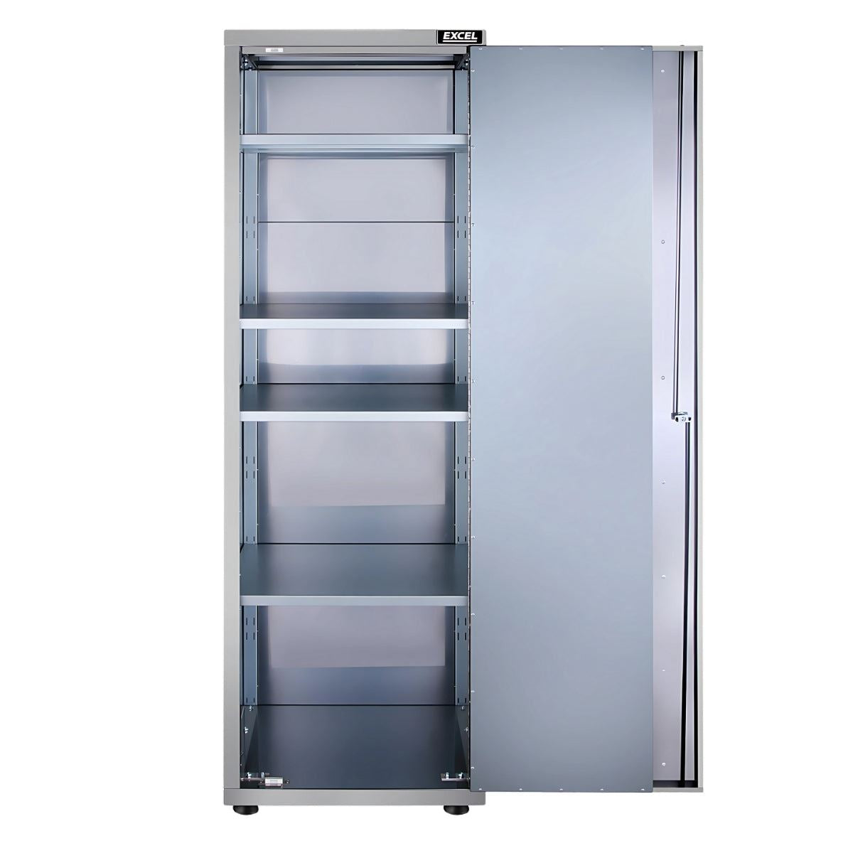 Excel 72inch 30 Drawer Stainless Steel Workbench Roller Tool Chest Cabinet with 6 Overhead Cabinets & 2 Tall Cabinet