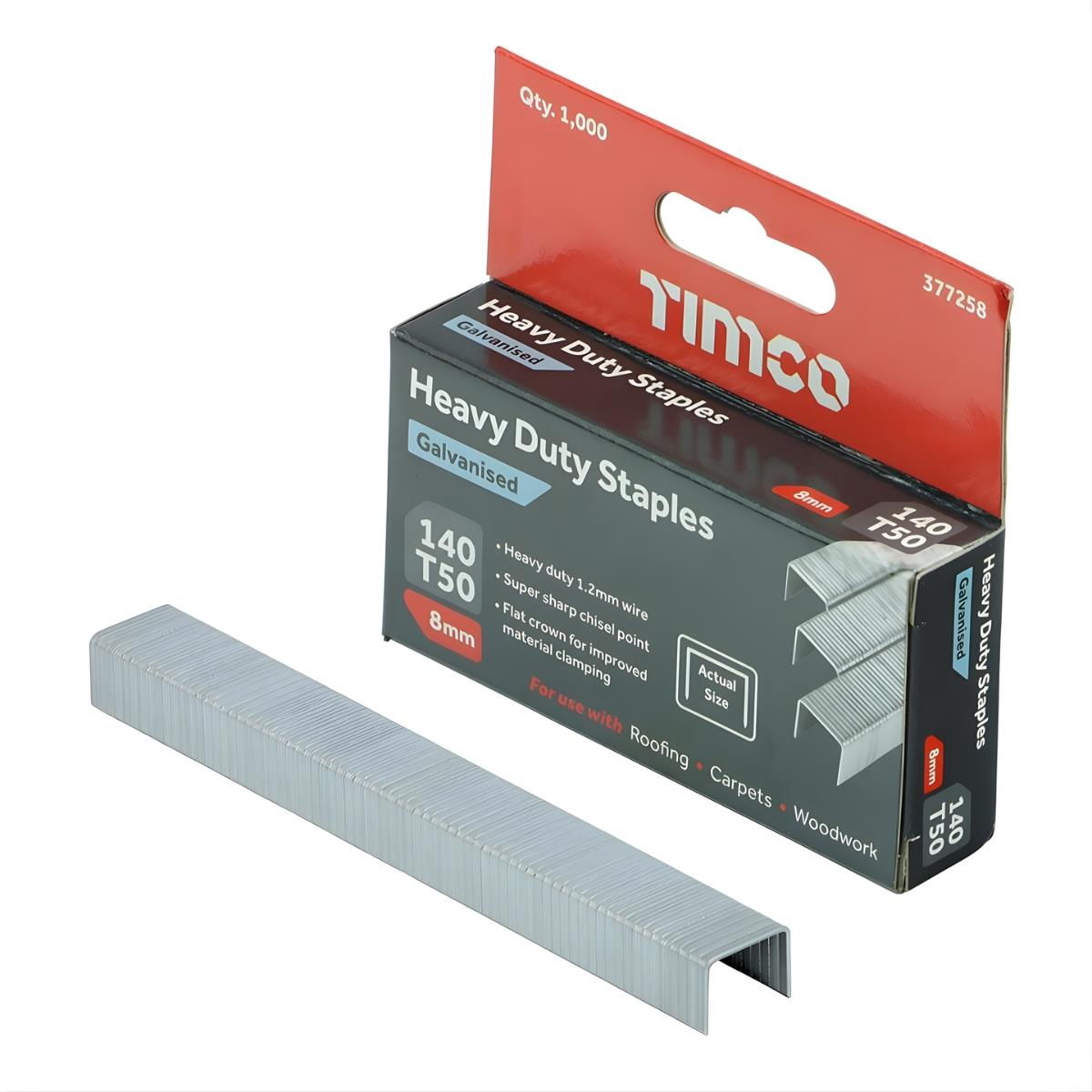 FirmaHold 8mm Heavy Duty Chisel Point Galvanised Staples Pack of 1000 - 377258