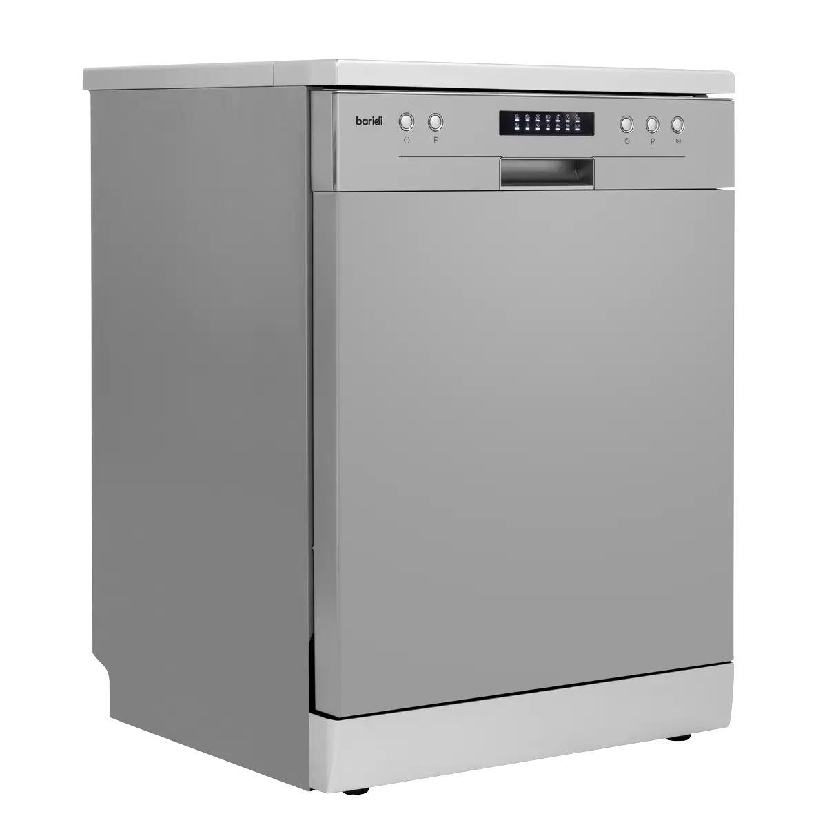 Sealey DH280 Baridi Regular Sized Freestanding Dishwasher 60cm Wide 13 Place Settings Silver 230V