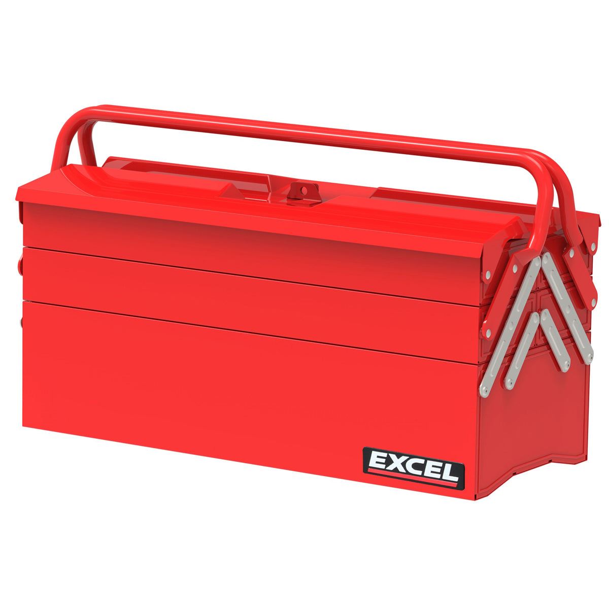 Excel 5 Tray Cantilever Metal Tool Box Organiser Storage Red