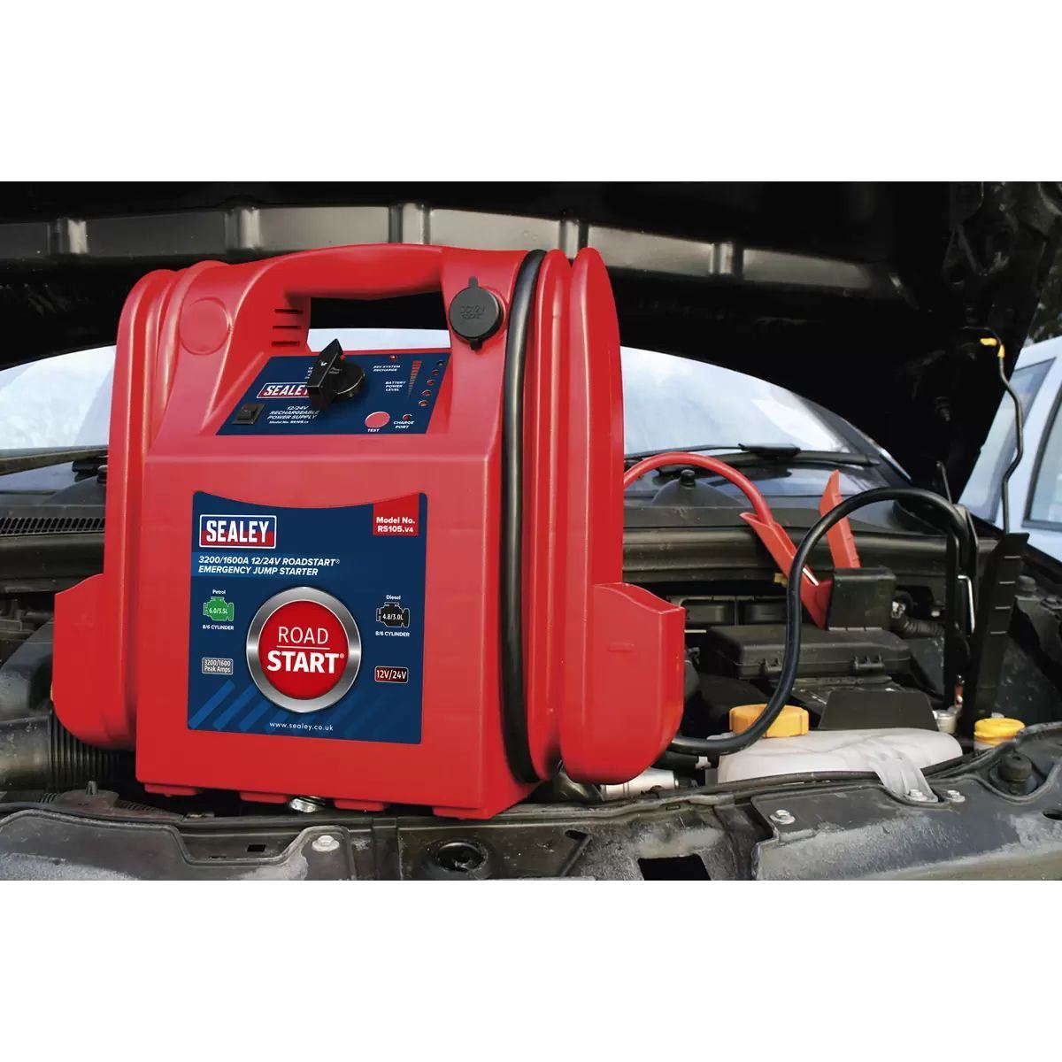 Sealey RS105 3200/1600A 12/24V RoadStart Emergency Jump Starter