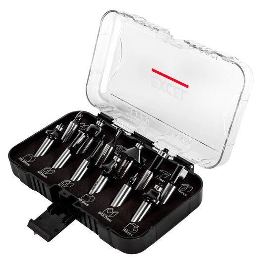 Excel 1/2in Shank TCT Router Cutter Bit 12 Piece Set