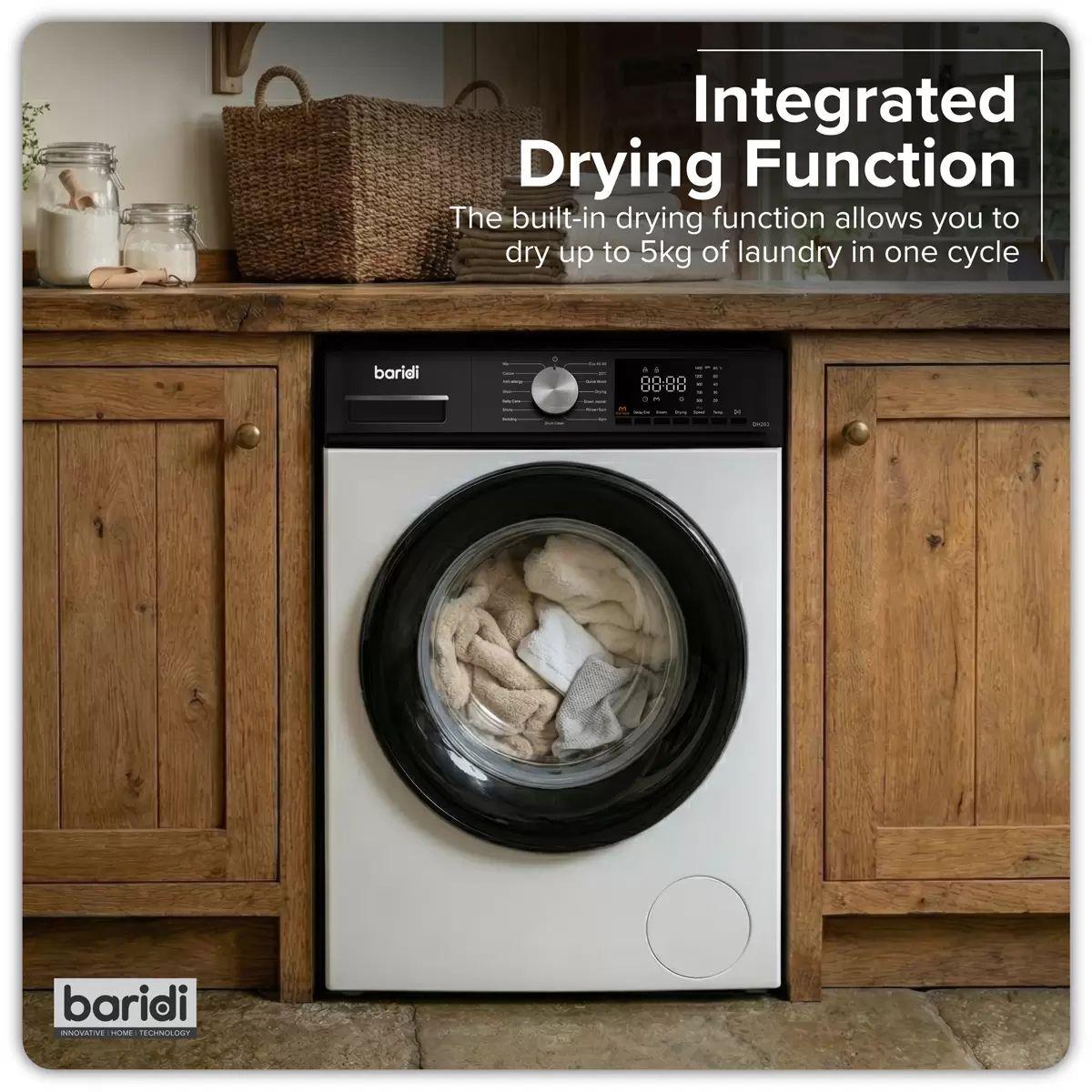 Sealey DH263 Baridi 8/5kg Washer Dryer, Front Loading 1400rpm White 240V