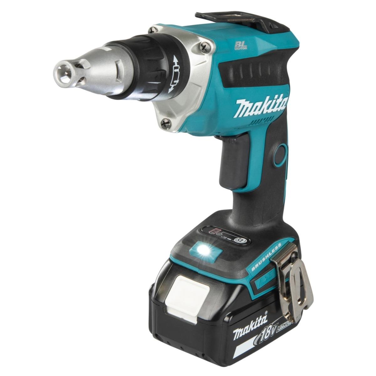 Makita DFS452TJX2 18V Brushless Collated Autofeed Drywall Screwdriver with 2 x 5.0Ah Batteries & Charger in Case