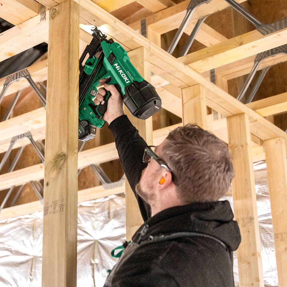 Hikoki NR1890DCAJPZ 18V Brushless 2nd Generation 90mm Clipped Head Framing Nailer with 2 x 5.0Ah Battery Charger & Case