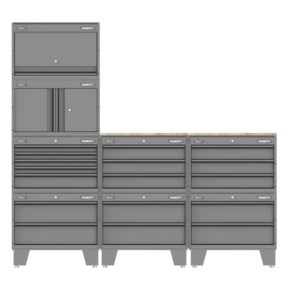 Sealey APMSCCOMBO2 Superline PRO Storage System with Rubber Wood Worktop 2.03m